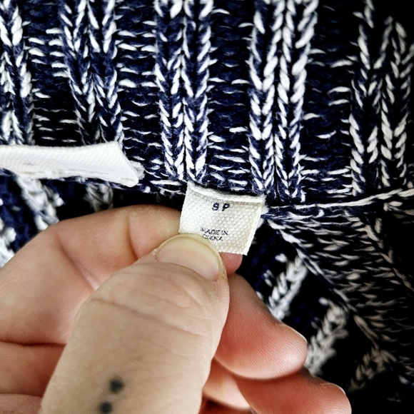 GAP | collar toggle close navy heavy knit long cardigan - Picture 3 of 11